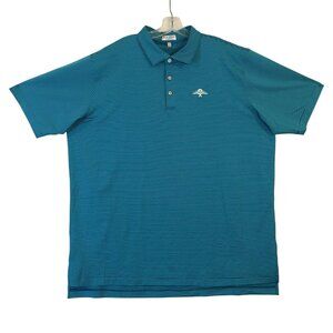 Peter Millar Summer Comfort Polo Shirt Mens XXL Blue Striped Golf Polyester